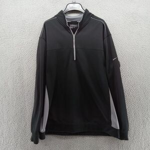 Nike Golf Sweater Mens XL Black 1/4‎ Zip Therma Fit Fleece Tour Performance